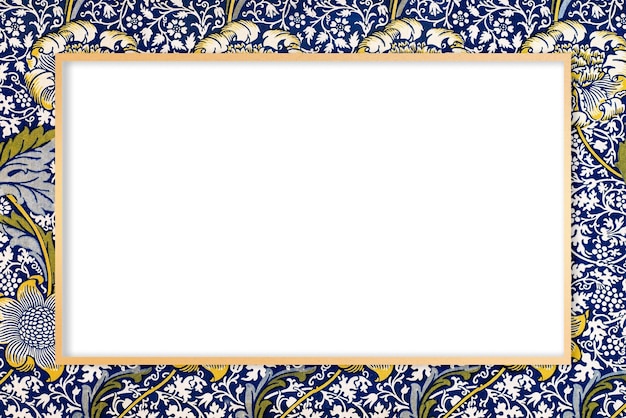 Marco floral antiguo con patrón inspirado en William Morris