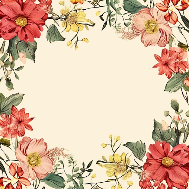 Marco floral decorativo de lujo para plantilla de tarjeta de invitación