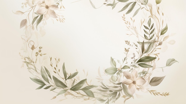 Foto marco floral para invitación de boda ia generativa