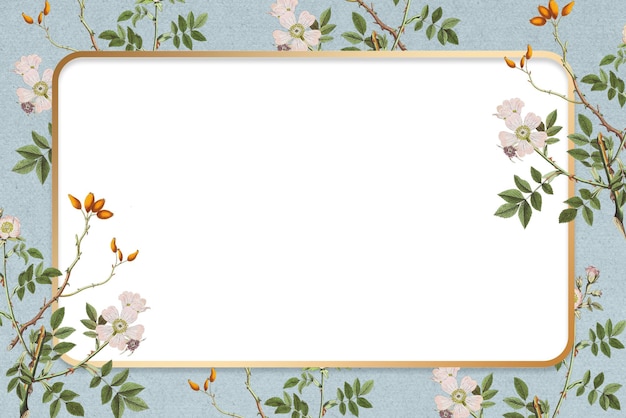 Marco floral vintage png paisaje espacio de copia