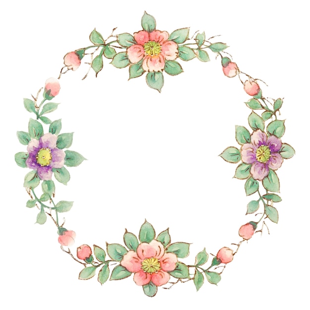 Marco floral vintage png remezclado del diseño de vajilla de porcelana de la fábrica de Noritake