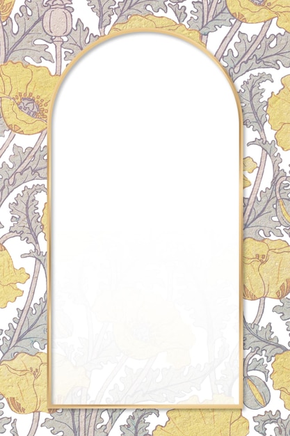 Marco de flores de amapola vintage elemento de diseño png transparente