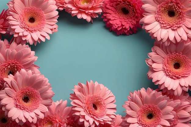 Marco de las flores rosas gerbera