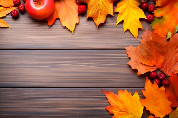 Marco de fondo estacional de otoño con hojas de otoño