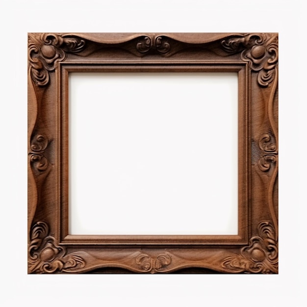 marco de foto vacío con fondo blanco marco de imagen de fondo blanco en blanco ai generado