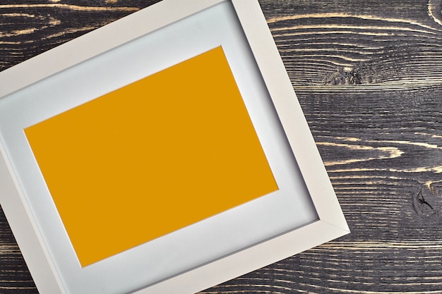 Foto marco de fotos vacío moderno blanco y naranja