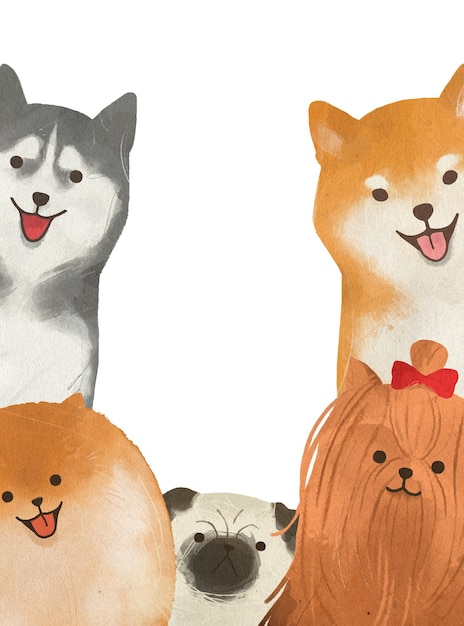 El marco de la frontera png del perro con perros lindos