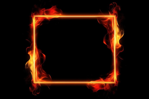 Marco de fuego rectangular Generar Ai