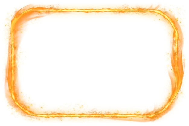 Marco de fuego de rectángulo redondeado naranja png