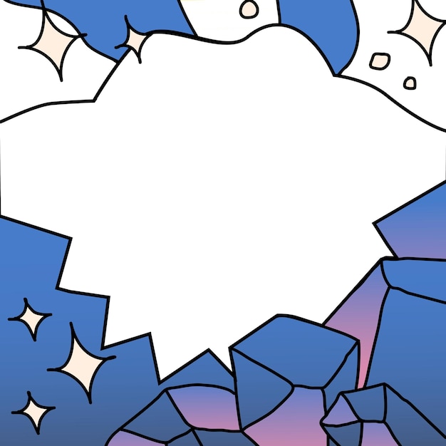 Marco funky png diseño abstracto de roca azul púrpura