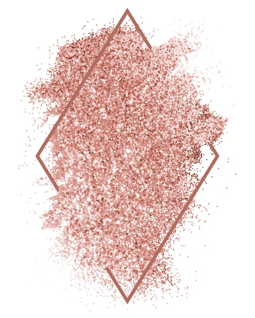 Marco geométrico de oro rosa Png fondo transparente