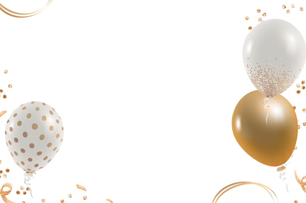 Marco de globo de oro festivo con fondo transparente en png