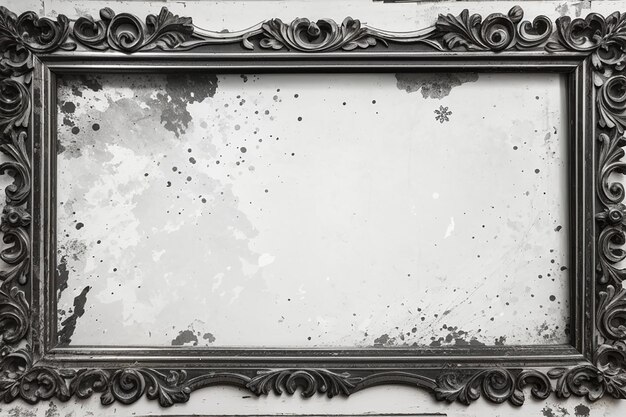 Foto marco grunge detallado en blanco y negro