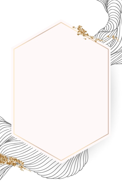 El marco hexagonal dorado es transparente png