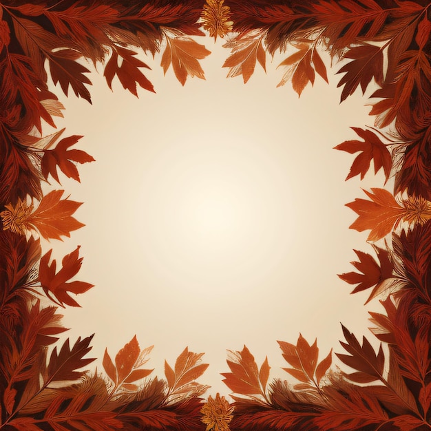 Foto un marco con hojas de otoño en él con un lugar para el texto.