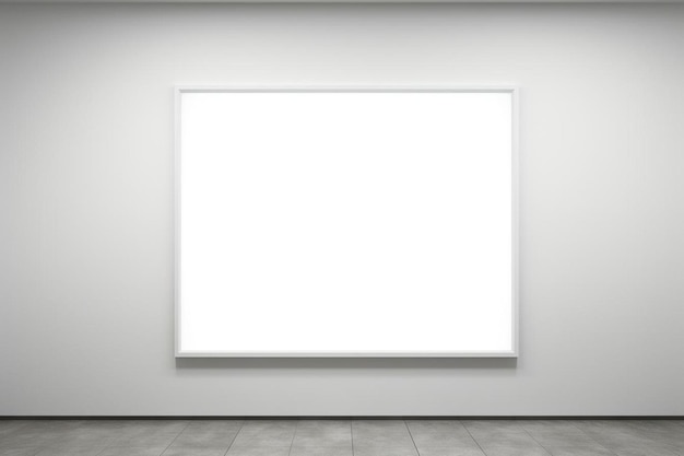 un marco de imagen blanco en blanco colgado en una pared.