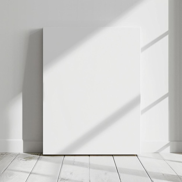 Foto un marco de imagen en blanco en una habitación blanca