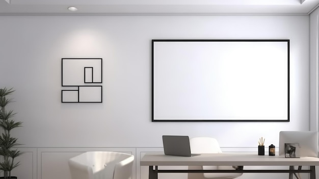 Un marco de imágenes colgado en una pared con una caja blanca en la pared
