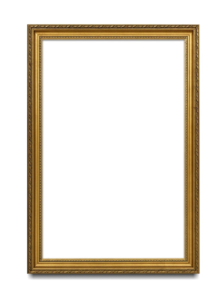 Foto marco de imágenes dorado transparente png