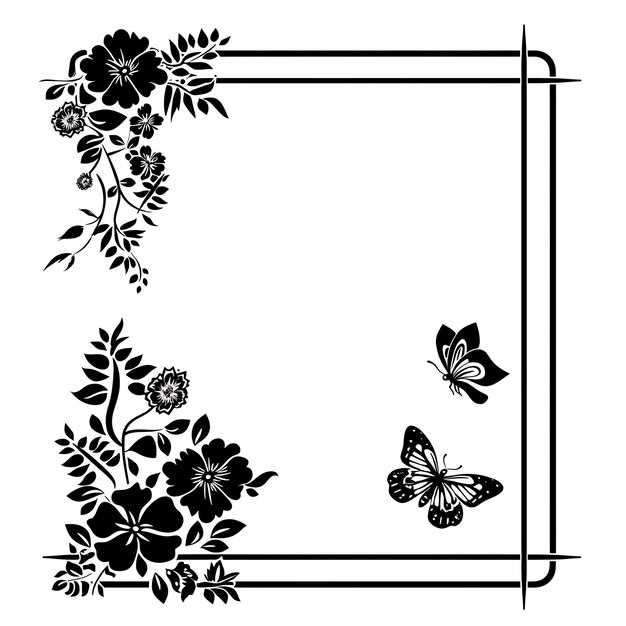 Marco de imágenes Marco de arte CNC con diseños de flores y mariposas Sma CNC Die Cut Contorno de tatuaje