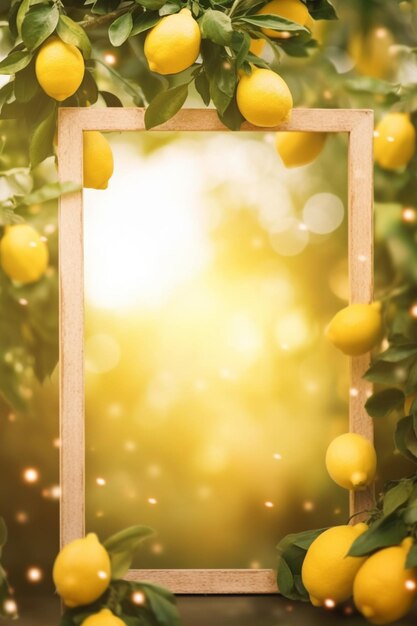 Un marco con limones en él