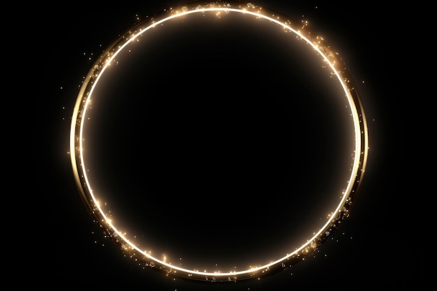 Foto marco de luz circular sobre fondo negro marco de luz circular sobre fondo negro