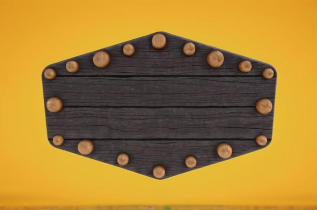 un marco de madera con un agujero en el medio que dice quot madera quot