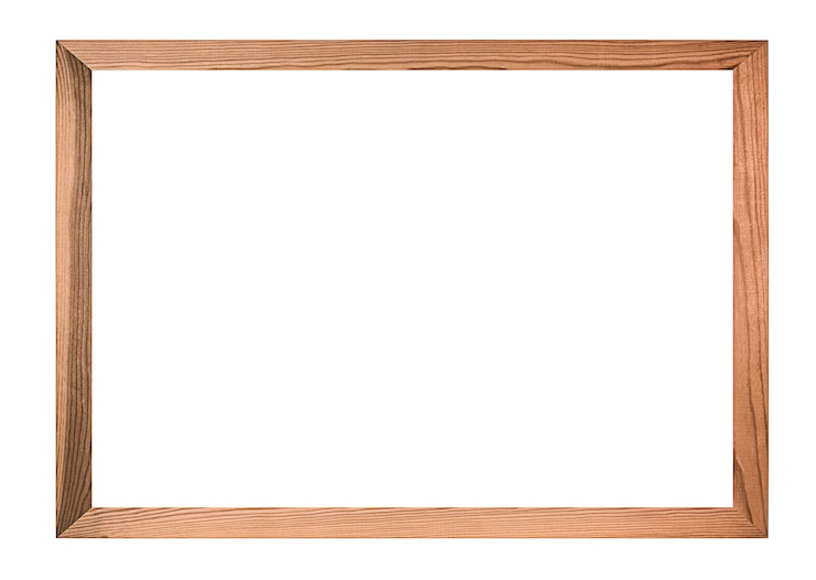 Foto un marco de madera aislado sobre fondo blanco.