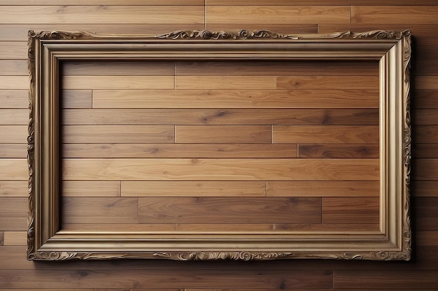 Marco de madera en un elemento de diseño de piso de parquet