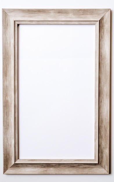 Marco de madera para imágenes sobre fondo blanco