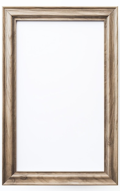 Marco de madera para imágenes sobre fondo blanco
