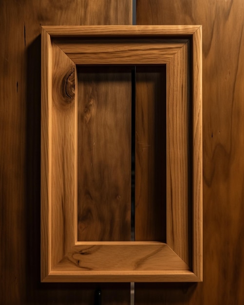 Un marco de madera con un marco de madera en la parte inferior.
