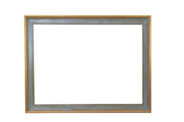 Marco de madera marrón aislado sobre un fondo blanco. enmarcando la imagen. Foto de alta calidad