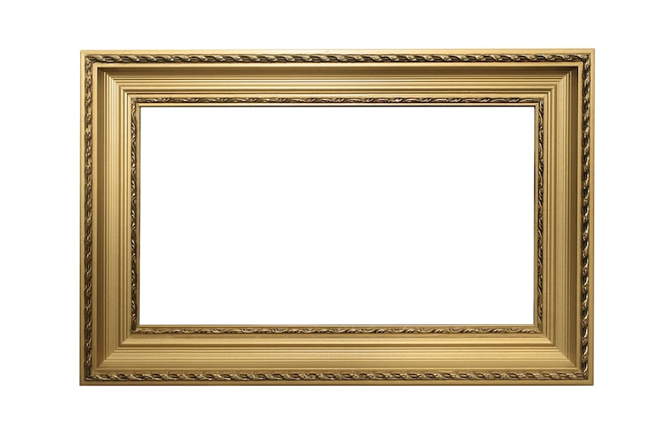 Foto marco de madera de oro