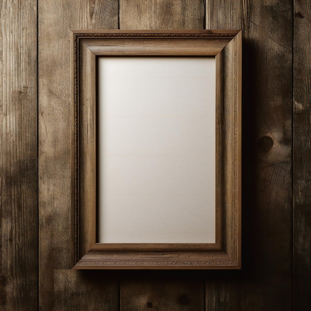 Foto un marco de madera en una pared con un marco de madera