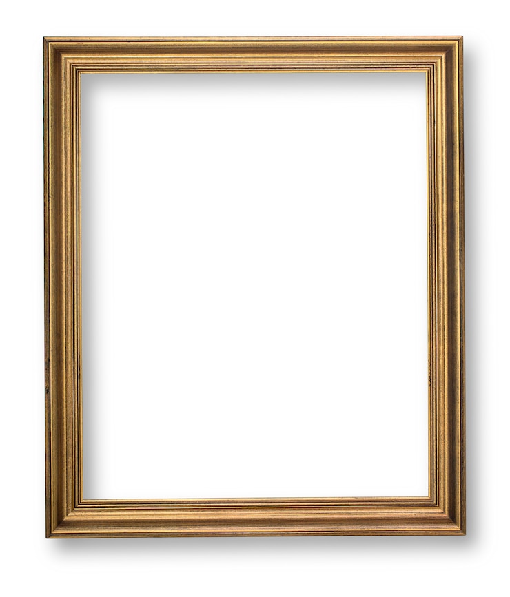 Foto marco de madera sobre un fondo blanco
