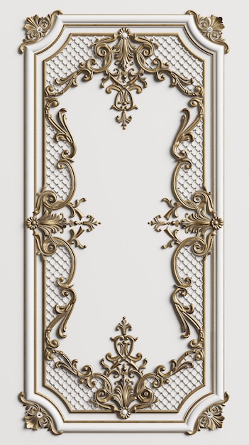 Marco de moldeo clásico con decoración ornamental