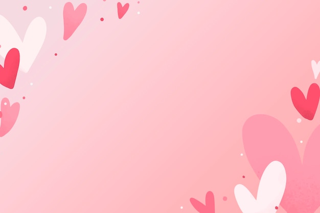 Marco con motivos de corazón sobre un fondo rosa