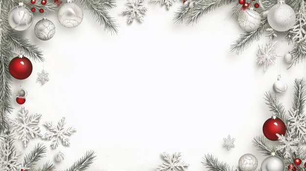 Marco de Navidad en lienzo blanco