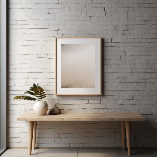 Foto un marco negro en blanco en una pared de pizarra en el estilo de composiciones llenas de luz bryce 3d flat minimalis