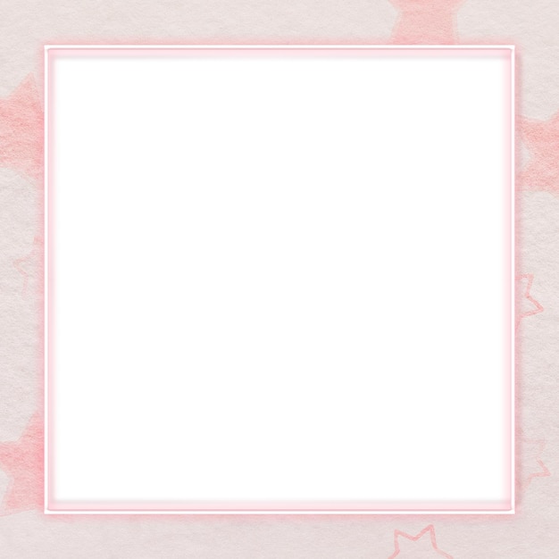 Marco de neón rosa en elemento de diseño de fondo de estrella