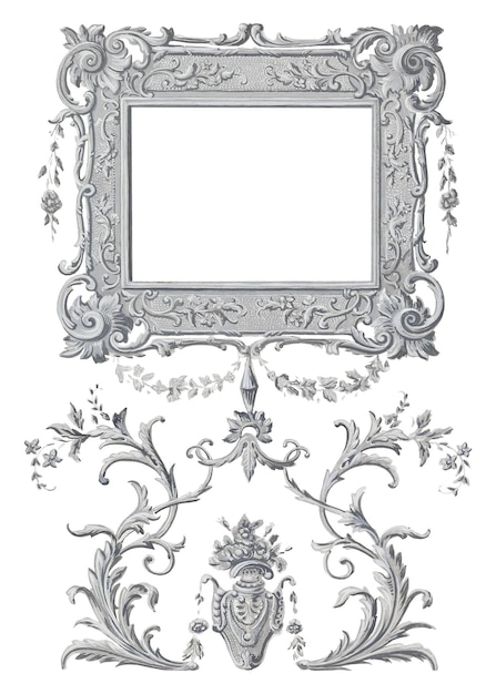 Marco ornamental gris vintage remasterizado por rawpixel