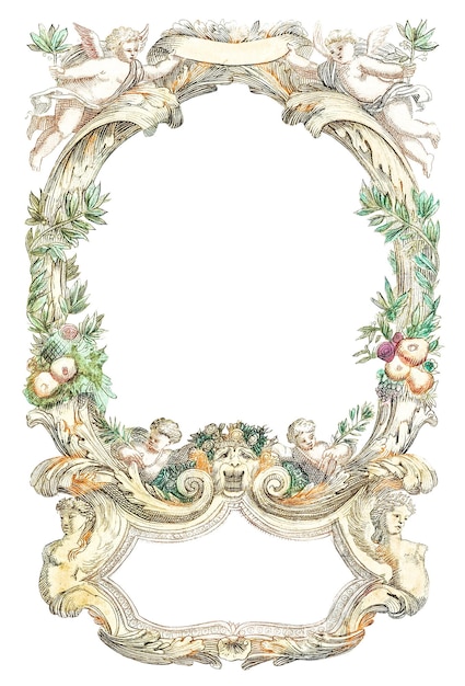 El marco de oro antiguo pegatina png ilustración vintage