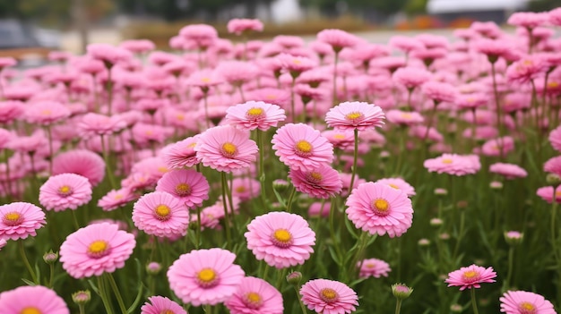 Marco de otoño con flores rosadas del cosmos Generado por IA