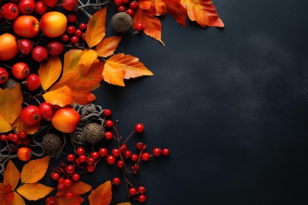 Marco de otoño con hojas cayendo Ilustración AI GenerativexA