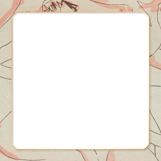 Marco de patrón de línea beige espacio de diseño png