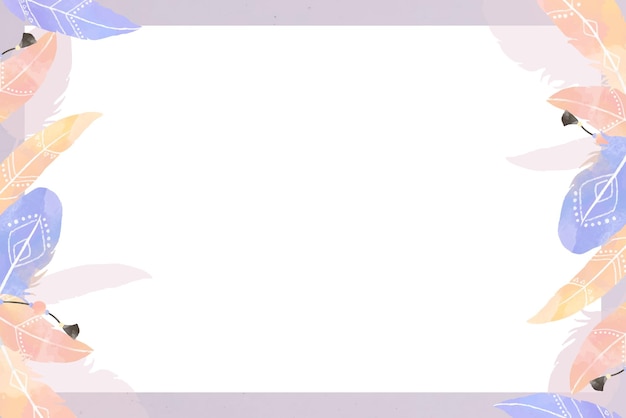 Marco de plumas pastel png estilo bohemia
