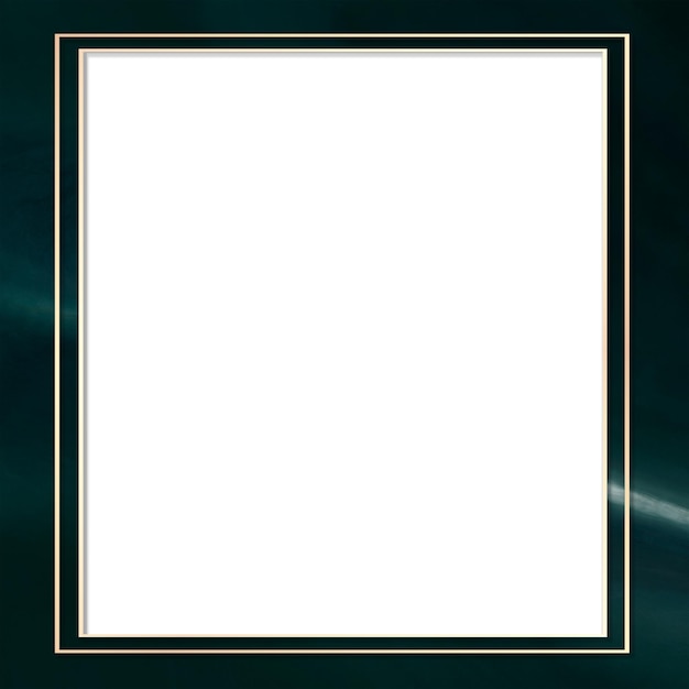 Marco png dorado fondo de acuarela del océano azul profundo