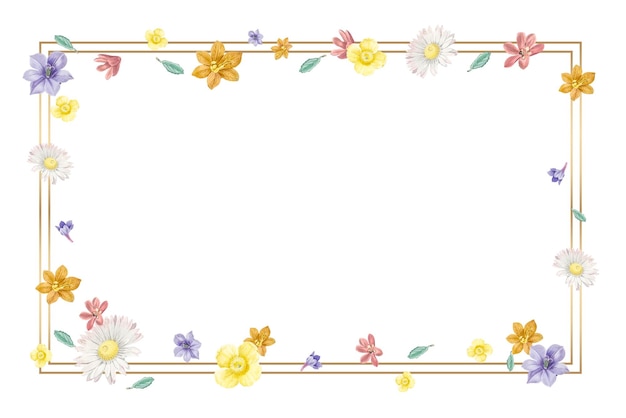 Marco png de flores con fondo transparente