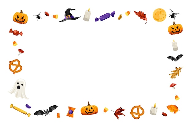 Marco png de Halloween con fondo transparente